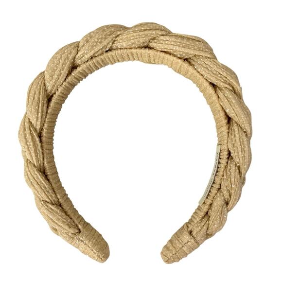 Loeffler Randall Accessories - Loeffler Randall “Lilac” Braided Headband Beige with Sparkles